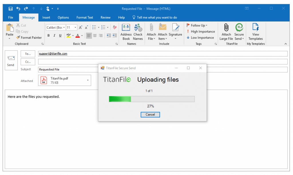 send large files in outlook