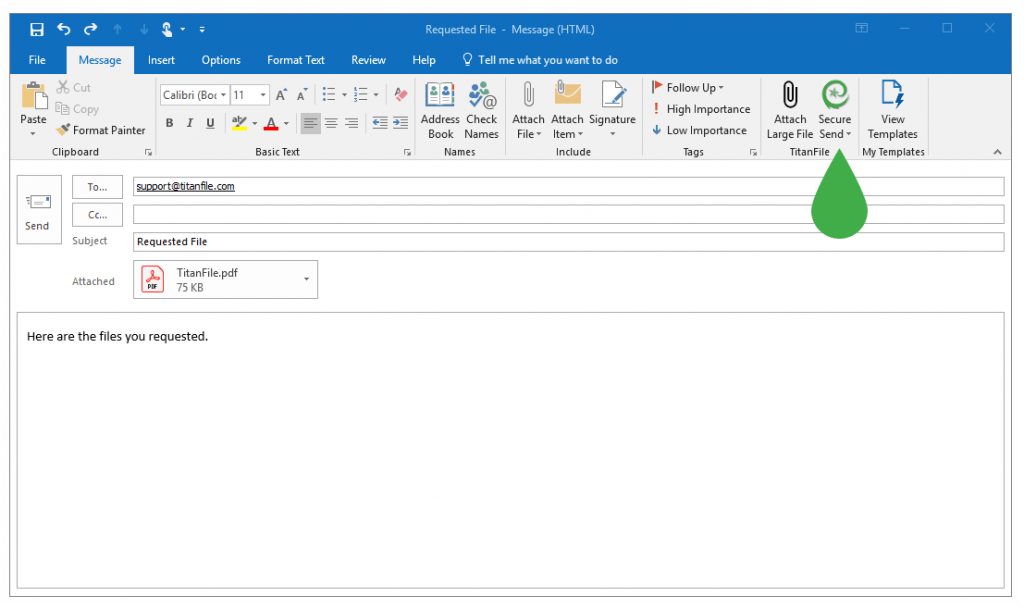 how to send a file through outlook email