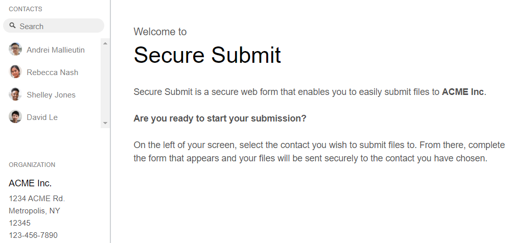 Secure Submit Contacts