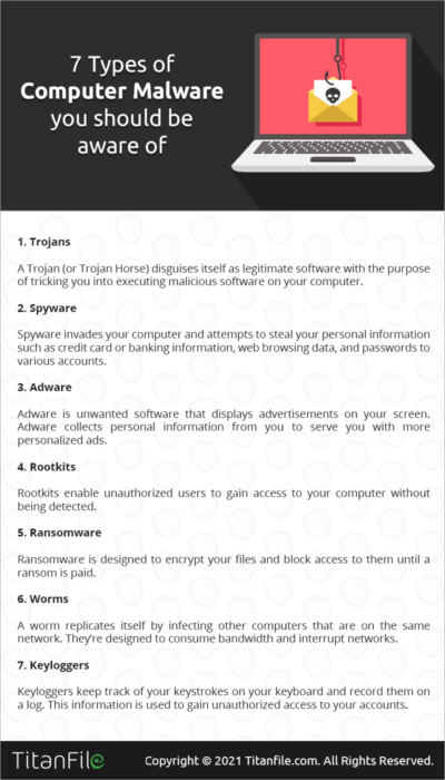 7 Types of Computer Malware and How to Prevent Them in 2023 - TitanFile