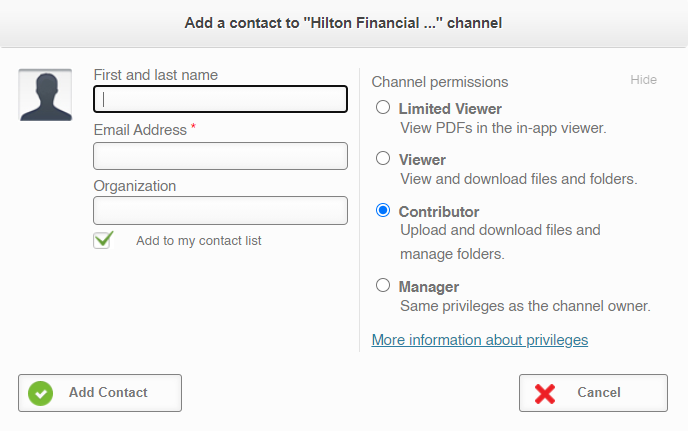 Channel Sharing Permissions