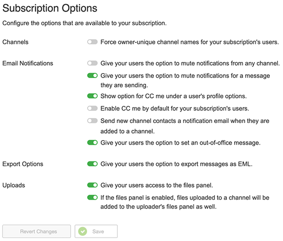 Subscription Options