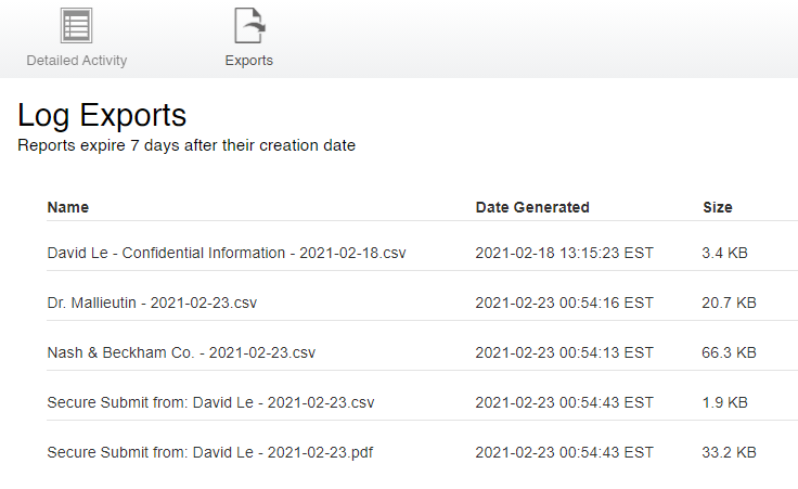 Channel Log Exports